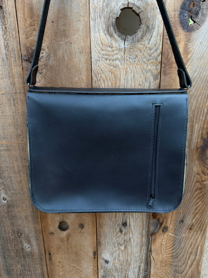 Tooled leather concealed cross body purse